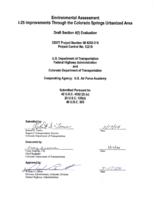 Environmental assessment I-25 improvements through the Colorado Springs urbanized area draft section 4(f) evaluation