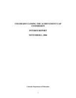 Colorado Commission on Closing the Achievement Gap interim report