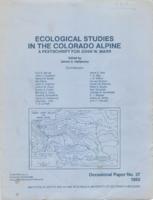 Ecological studies in the Colorado alpine : a festschrift for John W. Marr