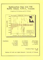 Radiocarbon date list. VII, Baffin Island, N.W.T., Canada : including marine dates from adjacent seas and East Greenland