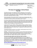 The issue of lap belts in school buses