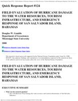 Field evaluation of hurricane damage to the water resources, tourism infrastructure, and emergency response of San Salvador Island, Bahamas
