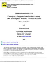 Emergency support satisfaction among 2001 Hoisington, Kansas, tornado victims