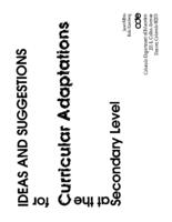 Ideas and suggestions for curricular adaptations at the secondary level