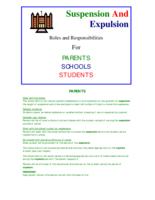 Suspension and expulsion : roles and responsibilities for parents, schools, students
