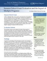 Summer school grant evaluation and the impact of multiple programs : by Nazanin Mohajeri-Nelson and Tina Negley