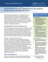 Supporting K-3rd grade literacy development : overview of the READ Act and implementation timeline