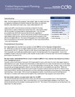 Unified improvement planning, guidance for new schools