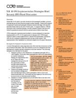 S.B. 10-191 implementation strategies brief : January 2013 panel discussion