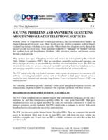 Solving problems and answering questions about unregulated telephone services