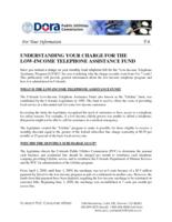 Understanding your charge for the low-income telephone assistance fund