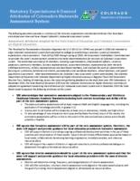 Statutory expectations & desired attributes of Colorado's statewide assessment system