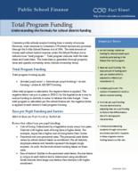 Total program funding : understanding the formula for school district funding