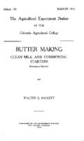 Butter making : clean milk and commercial starters