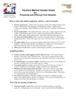 Farmers market vendor guide for preparing and offering food samples