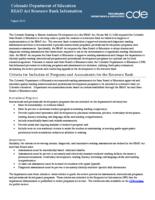 READ Act resource bank information