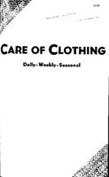 Care of clothing : daily-weekly-seasonal