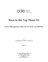 Race to the top phase III : grant management manual for LEAs and BOCES