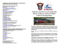 Colorado's small truck and combination owner's guide for commercial motor vehicle safety regulations