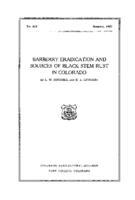 Barberry eradication and sources of black stem rust in Colorado
