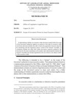 Scope of Governor's power to issue executive orders