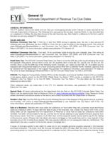 Colorado Department of Revenue tax due dates