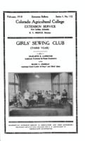 Girls' sewing club. Third year