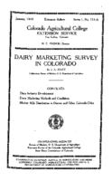 Dairy marketing survey in Colorado
