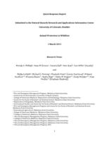 Animal protection in wildfires