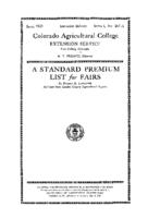 A standard premium list for fairs