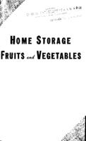 Home storage of fruits and vegetables