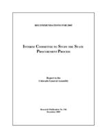 Interim Committee to Study the State Procurement Process : report to the Colorado General Assembly