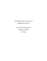 Title, registration, and sales tax administrative manual. Sales tax section updates