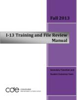 I-13 training and file review manual