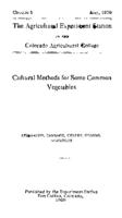 Cultural methods for some common vegetables : asparagus, cabbage, celery, onions, tomatoes