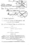 Colorado Lepidoptera : A few new species of Deltocephalus and Athysanus from Colorado ; A list of original types, etc., in collection