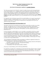 High school to college transition for students with specific learning disabilities. Best practice documentation guidelines for secondary educators