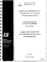 Ute Mountain Ute La Plata Watershed final report : design & cost estimate for off-farm irrigation facilities & PIA determination