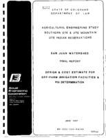 San Juan Watershed final report : design & cost estimate for off-farm irrigation facilities & PIA determination