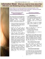 Information sheet: what you need to know about sex offenders and sheltering during a disaster in Colorado
