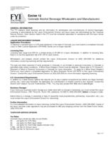 Colorado alcohol beverage wholesalers and manufacturers