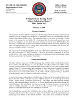 Voting Systems Testing Board major deficiencies report. Hart InterCivic