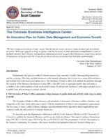 The Colorado business intelligence center : an innovative plan for public data management and economic growth