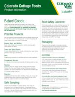 Colorado cottage foods product information. Baked goods
