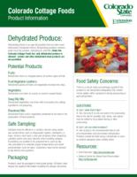 Colorado cottage foods product information. Dehydrated produce