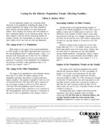 Caring for the elderly : population trends affecting families