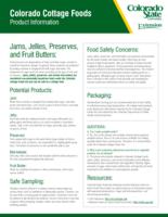 Colorado cottage foods product information. Jams, jellies, preserves, and fruit butters