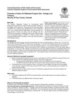 Evaluation of indoor air settlement program data, Schlage Lock Company, Security, El Paso County, Colorado