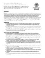 Evaluation of current and future soil exposures at a former explosives manufacturing facility (unrestricted use area), DuPont Louviers site Village of Louviers, Douglas County, Colorado