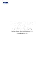 Metropolitan State University of Denver Athletics Department : statement of revenues and expenses : independent accountants' report on applying agreed-upon procedures in accordance with National Collegiate Athletic Association bylaw 6.2.3 : year ended Jun